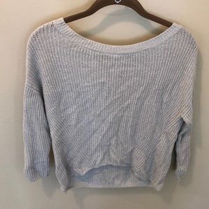 Express Gray Cross Back Sweater